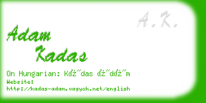 adam kadas business card